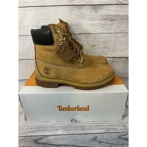 New With Box Timberland Premium 6 Inch Lace Waterproof Wheat Boots Men's Size 8